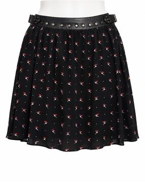 Size 12 Torrid Women’s Hummingbird‎ Faux Leather Mini Skater Skirt